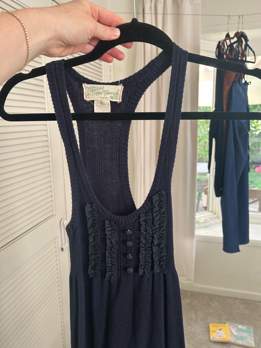 Flying Tomato Black Sleeveless Ruffled Hem Mini Dress
